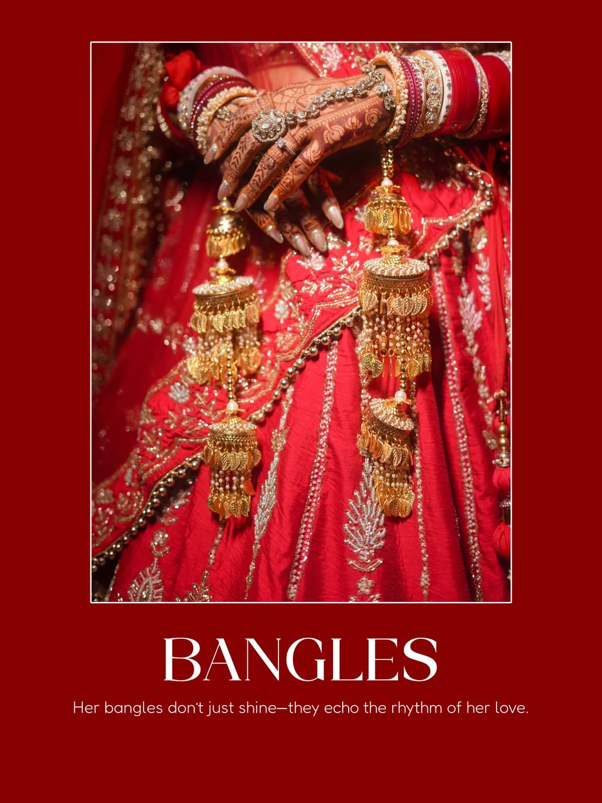 Bride's flowing dupatta caught mid-movement, golden hour light, garden setting