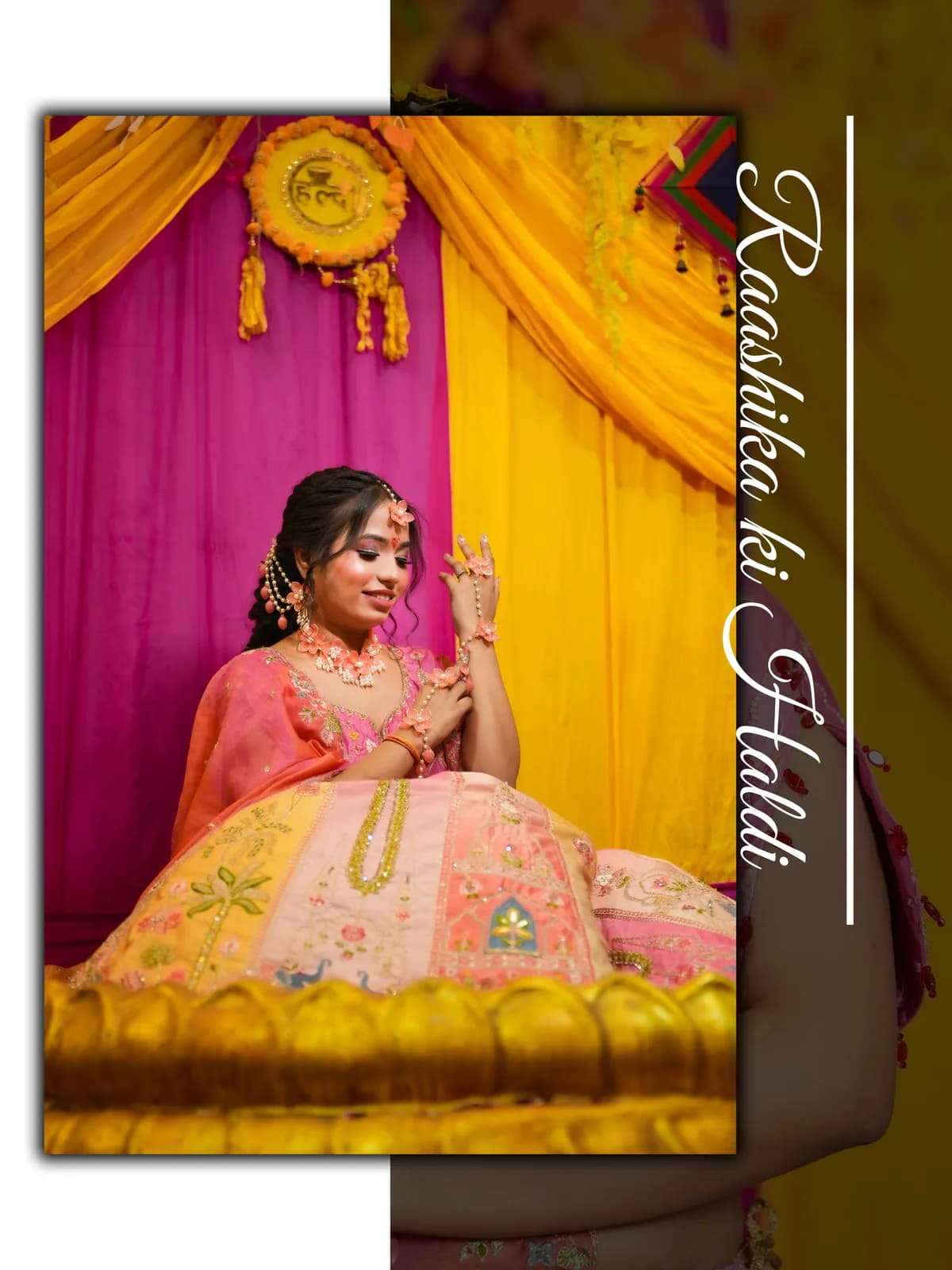 Couple laughing during golden hour at a Delhi farmhouse wedding, candid moment with rustic backdrop
